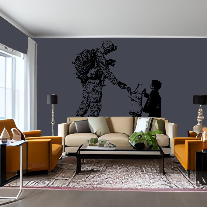 The Sympathetic Soldier Large Size Removable Stickers for Living Room Home Décor Vinyl Wall Stickers and Art Murals - 9 Foot Max