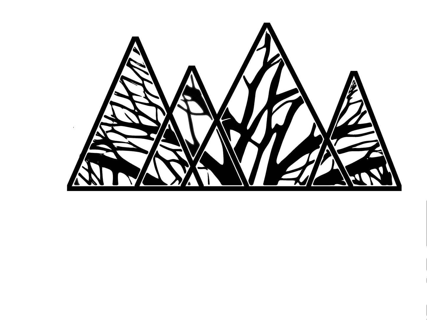 Mountain Range with Trees Large Size Removable Stickers for Living Room Home Décor Vinyl Wall Stickers and Art Murals - 9 Foot Max