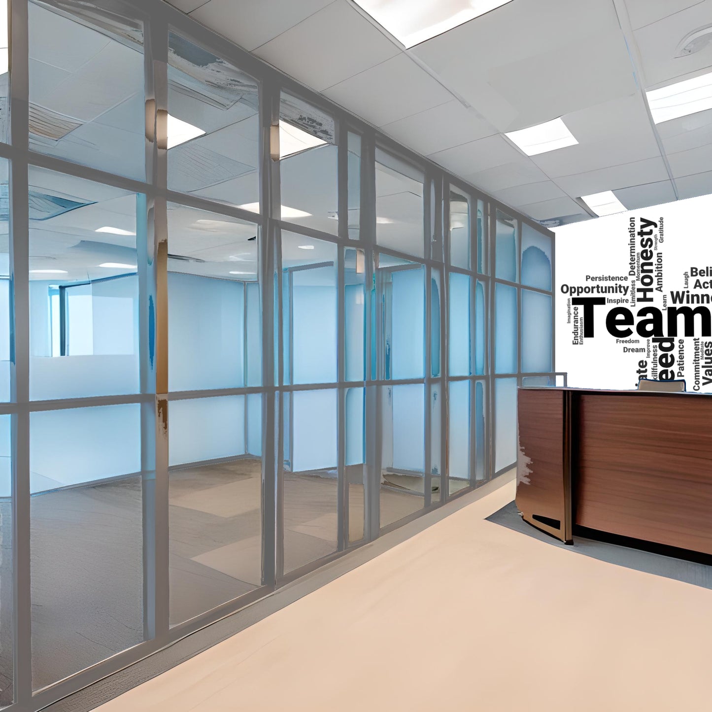 Teamwork Office Word Art Large Size Removable Stickers for Living Room Home Décor Vinyl Wall Stickers and Art Murals - 9 Foot Max