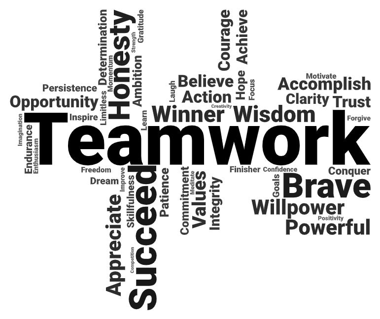Teamwork Office Word Art Large Size Removable Stickers for Living Room Home Décor Vinyl Wall Stickers and Art Murals - 9 Foot Max