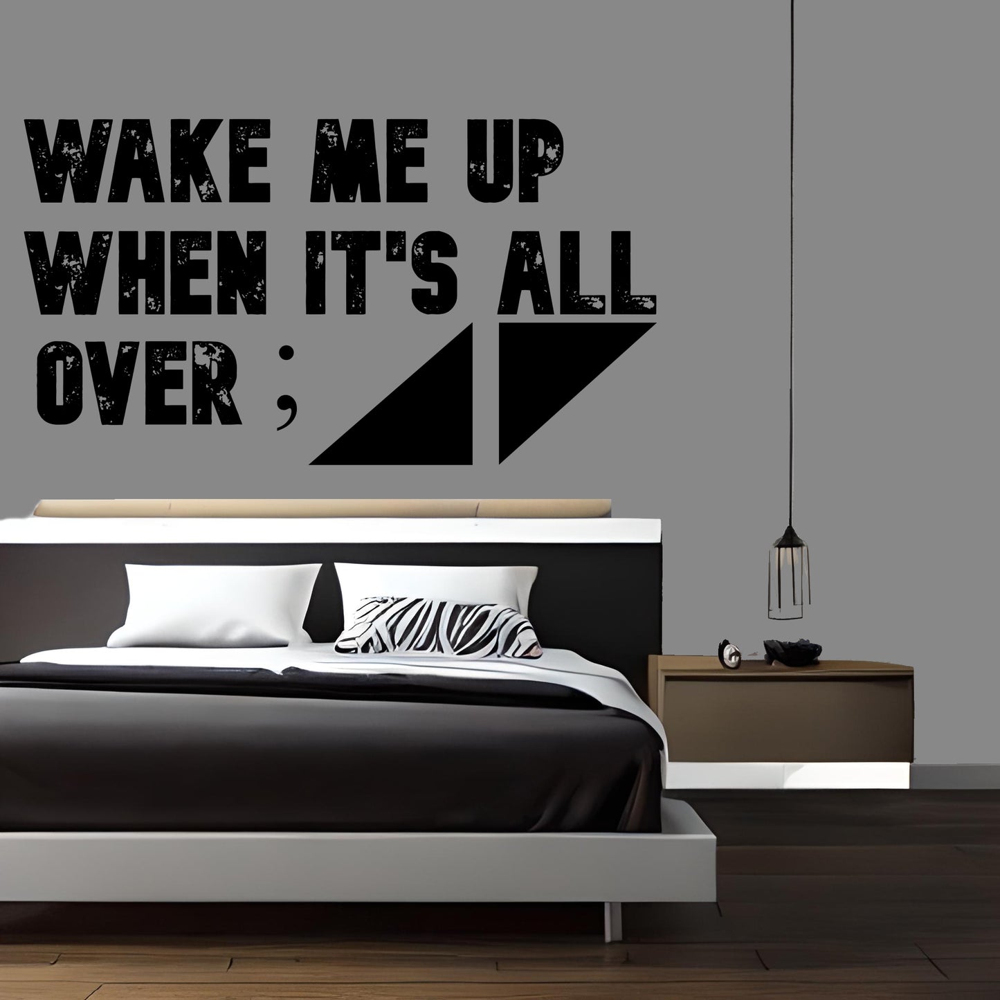 Wake Me Up Large Size Removable Stickers for Living Room Home Décor Vinyl Wall Stickers and Art Murals - 9 Foot Max