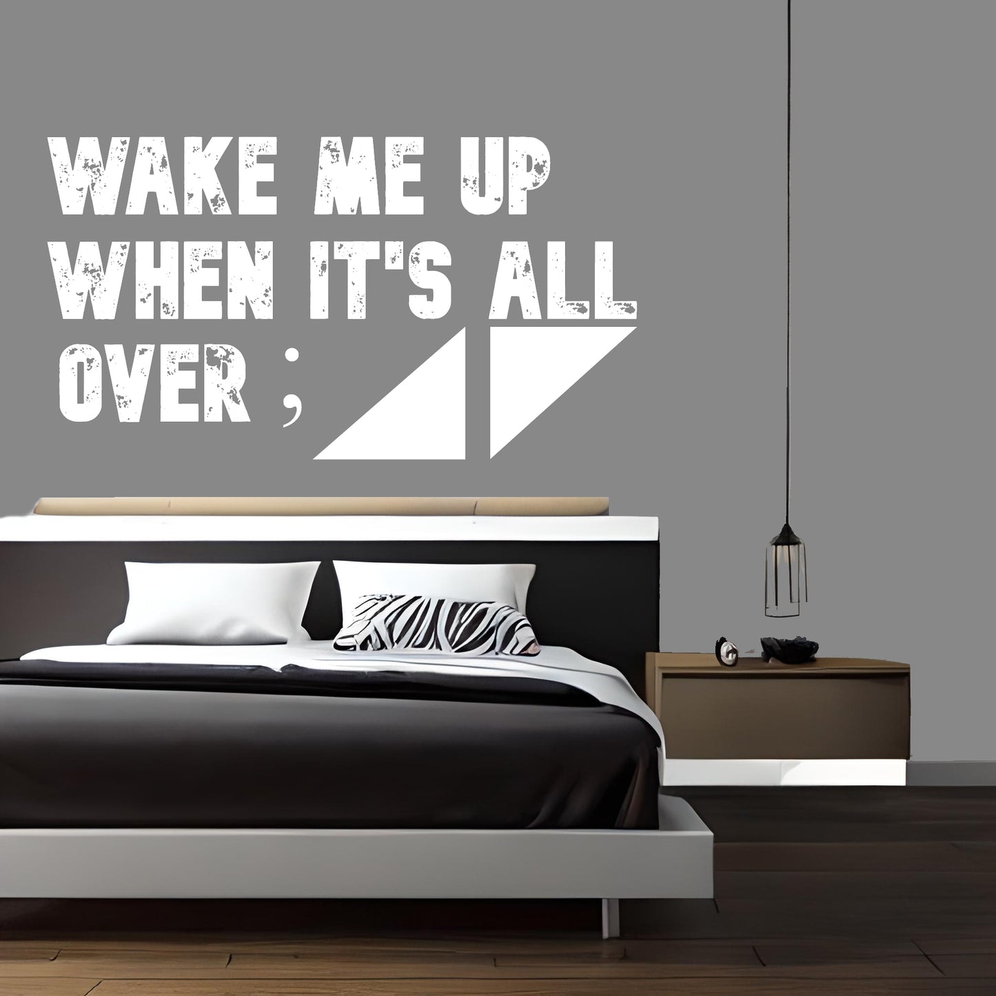 Wake Me Up Large Size Removable Stickers for Living Room Home Décor Vinyl Wall Stickers and Art Murals - 9 Foot Max