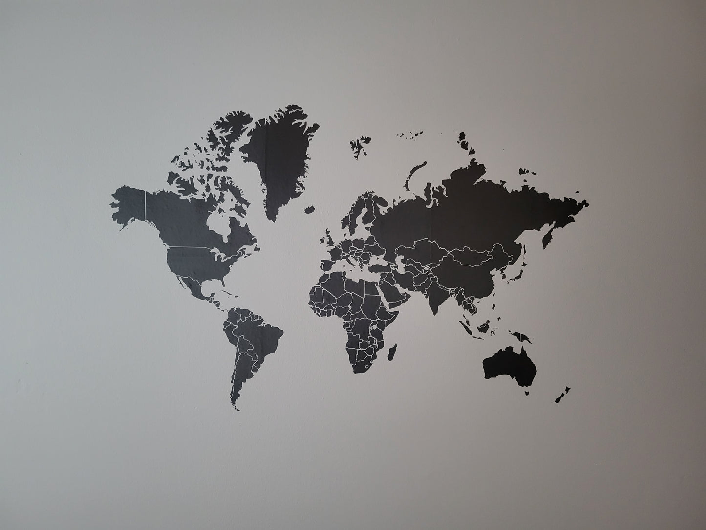 Map of Earth with Country Dividing Lines Large Size Removable Stickers for Living Room Home Décor Vinyl Wall Stickers and Art Murals - 9 Foot Max