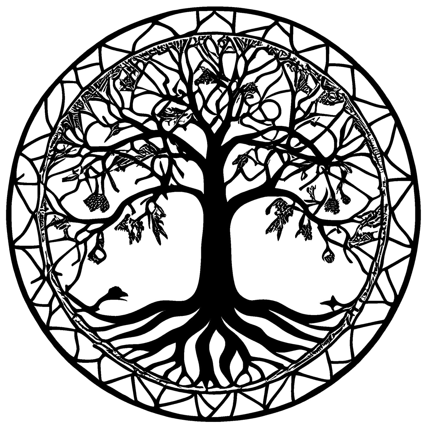 Yggdrasil The Tree Of Life Large Size Removable Stickers for Living Room Home Décor Vinyl Wall Stickers and Art Murals - 9 Foot Max