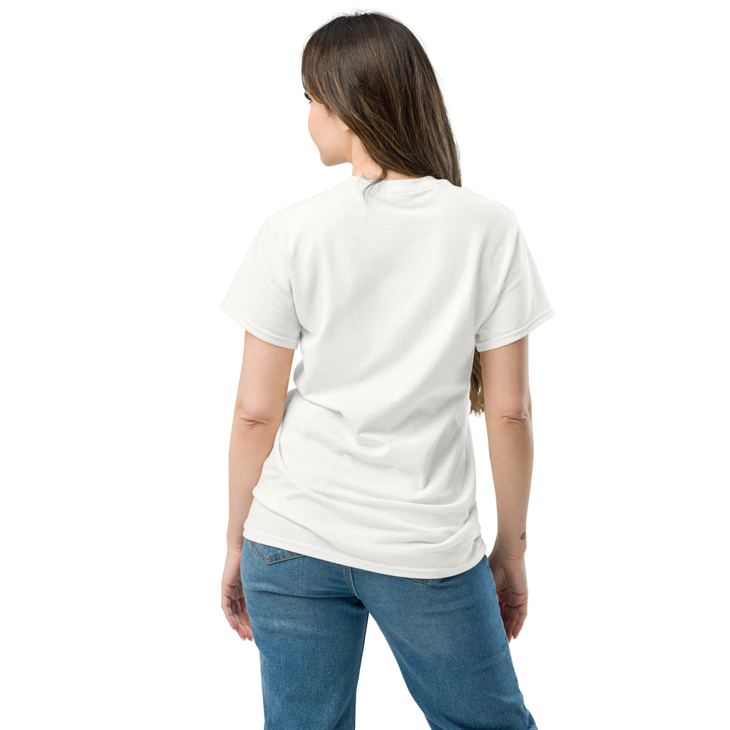 Back view of white Not Today Satan Christian T-Shirt showing the blank back