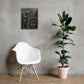Matthew 11:28 Christian warrior wall art displayed large beside white chair and plant