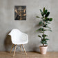 Put On the Whole Armour of God canvas displayed large beside white chair and green plant