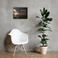 Christian warrior wall art inspired by Isaiah 54:17 displayed beside white chair and plant