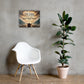 Christian Red Sea wall art inspired by Exodus 14:14 displayed beside white chair and plant