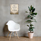 Joshua 24:15 Christian wall art displayed in bright neutral interior with chair and houseplant
