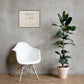 Proverbs 3:5–6 Christian wall art displayed in bright neutral interior with chair and houseplant