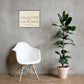 2 Corinthians 5:7 Christian wall art displayed in bright neutral interior with chair and houseplant