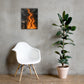 Elijah Calls Down Fire Christian wall art displayed in bright neutral interior with chair and houseplant
