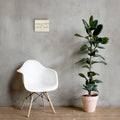 2 Corinthians 5:7 Walk by Faith Christian canvas displayed in neutral room with chair and plant
