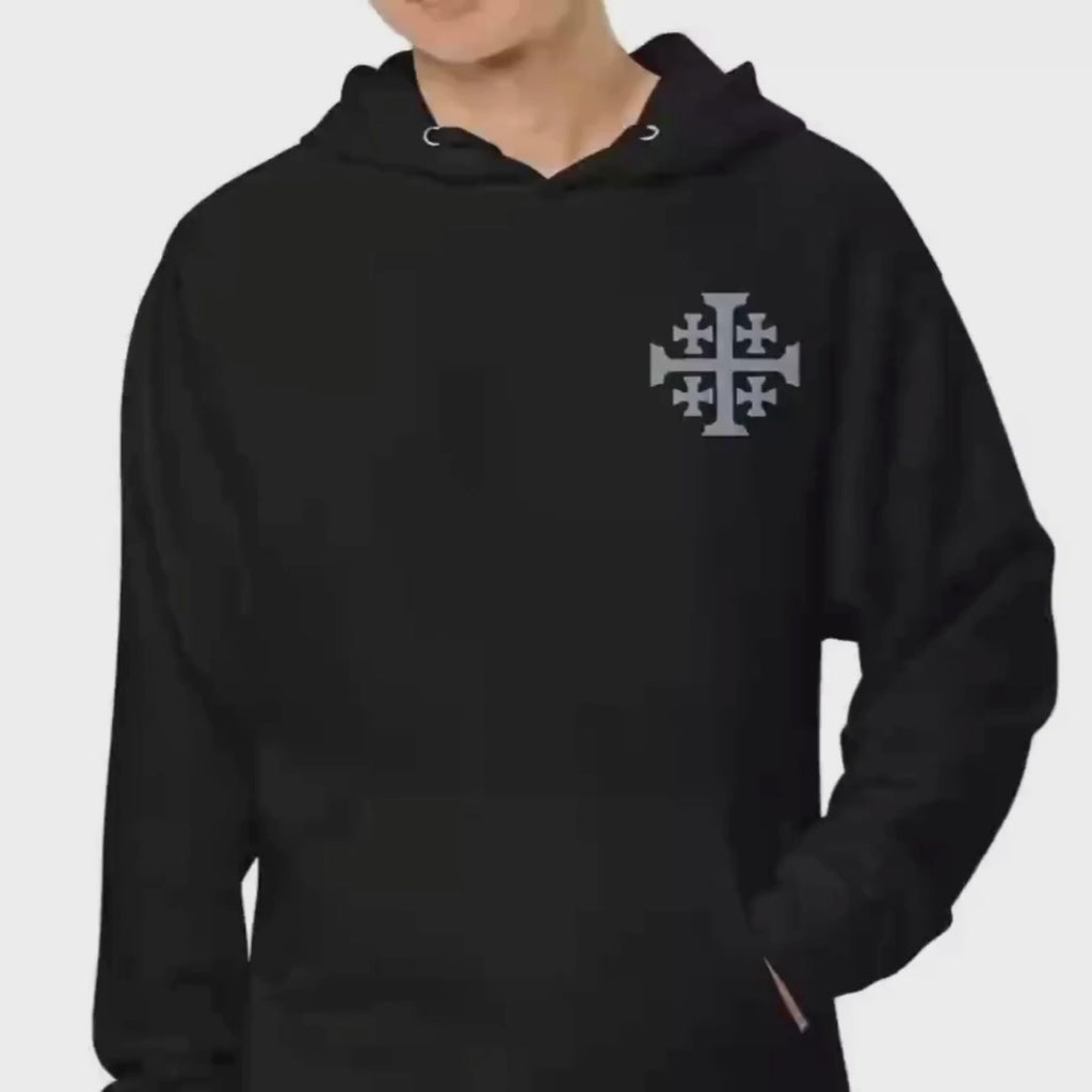 Jerusalem Cross — Crusader Inspired Premium Embroidered Christian Hoodie