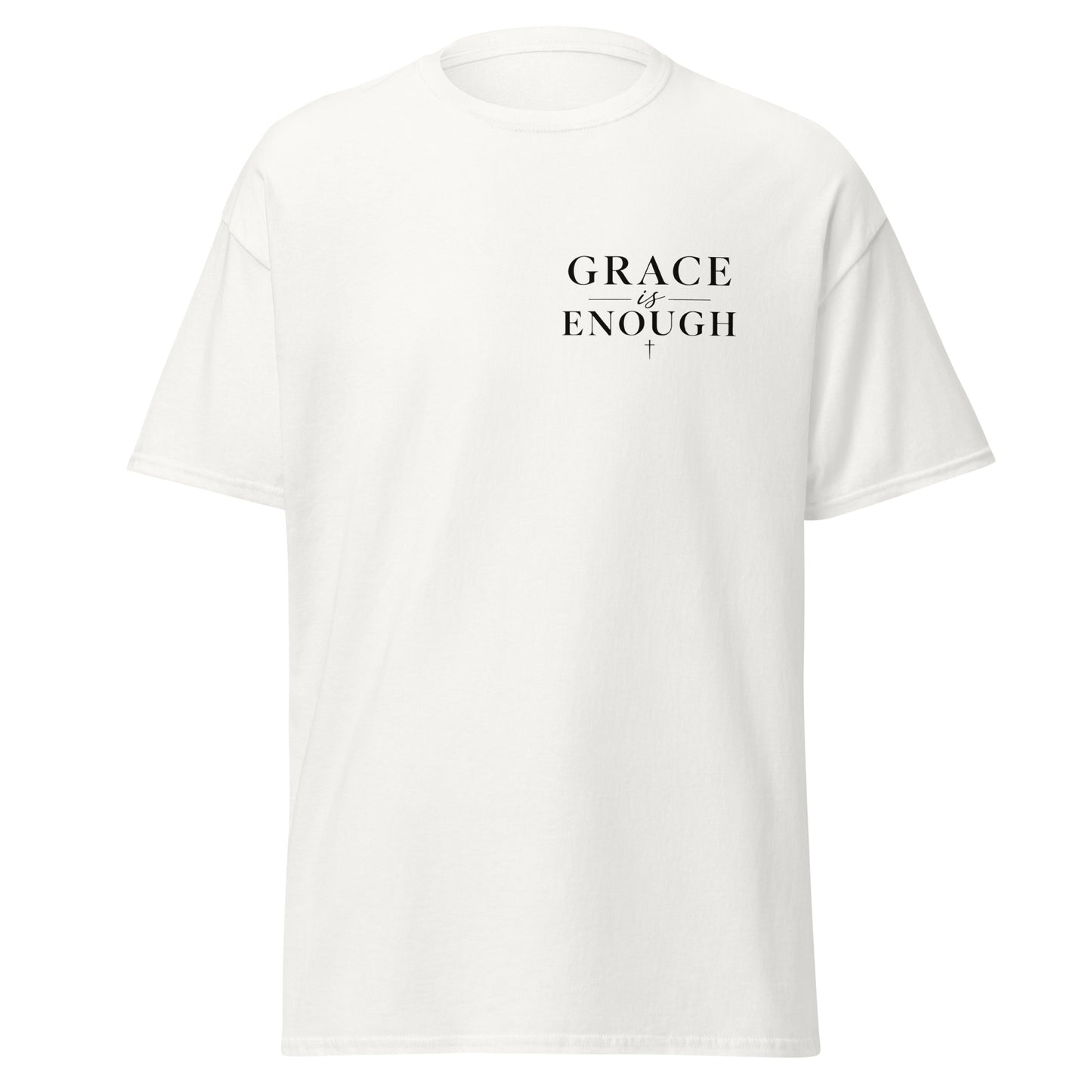 Grace Is Enough minimalist Christian t-shirt with cross design