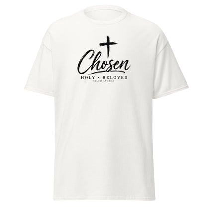 Chosen Colossians 3:12 Christian t-shirt with minimalist cross design