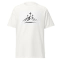 Three Crosses Christian t-shirt with minimalist Calvary mountain design