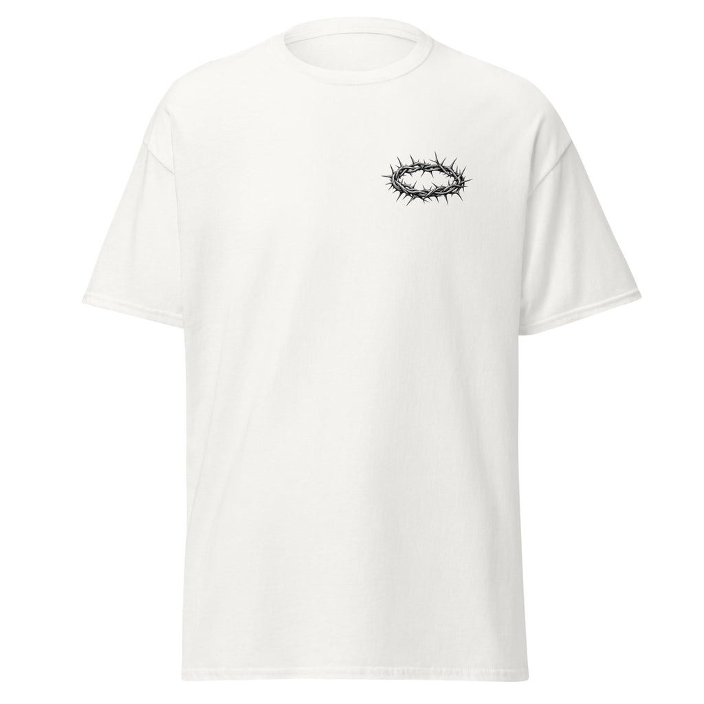 Crown of Thorns Christian t-shirt with detailed monochrome thorn artwork