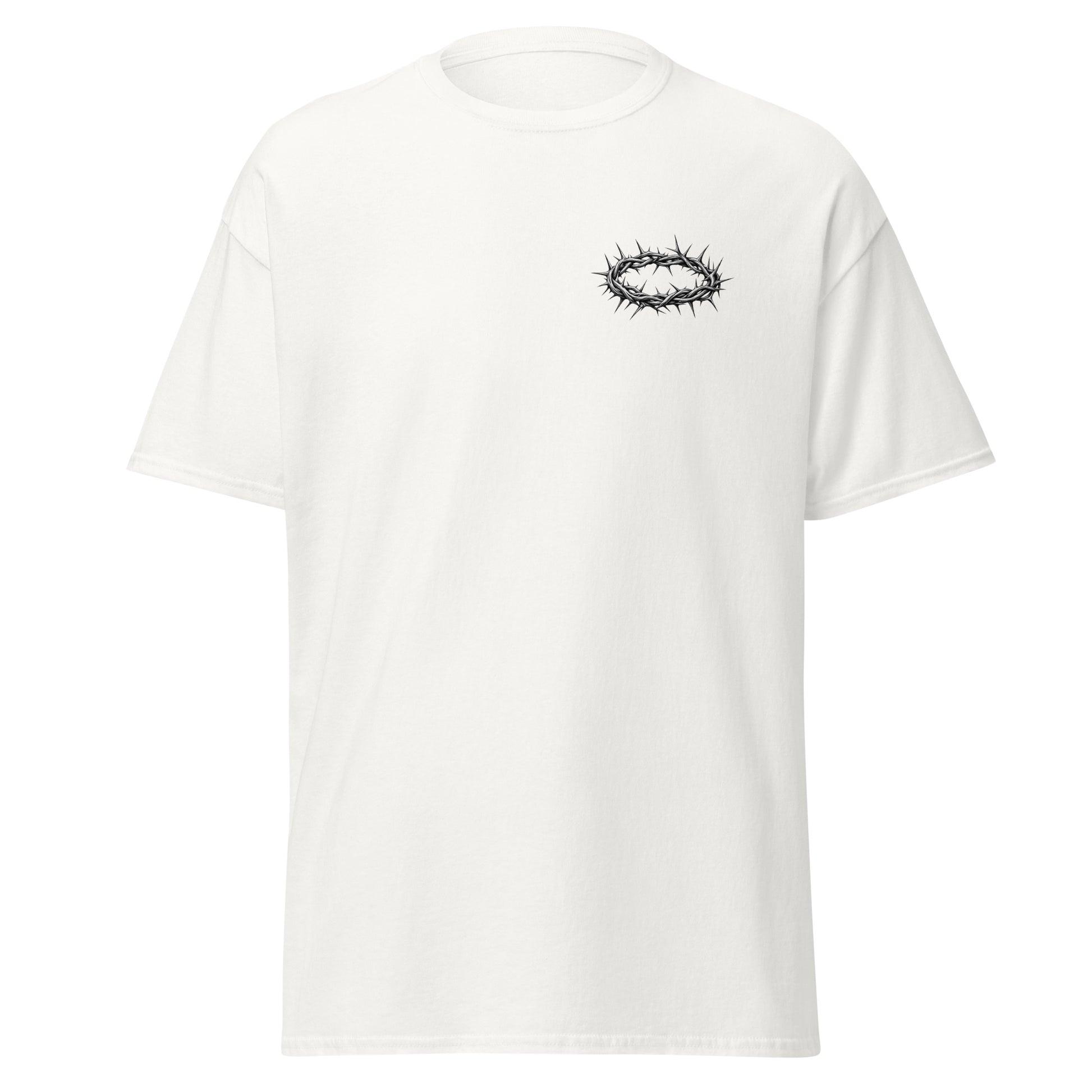 Crown of Thorns Christian t-shirt with detailed monochrome thorn artwork