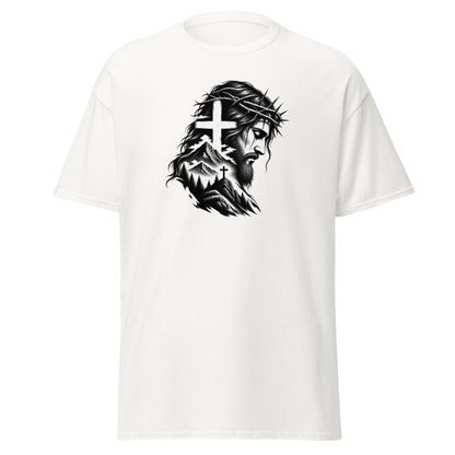 Jesus Cross Mountain Christian t-shirt with crown of thorns and mountain artwork
