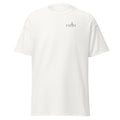 White Faith Christian T-shirt with minimalist cross design on upper-left chest