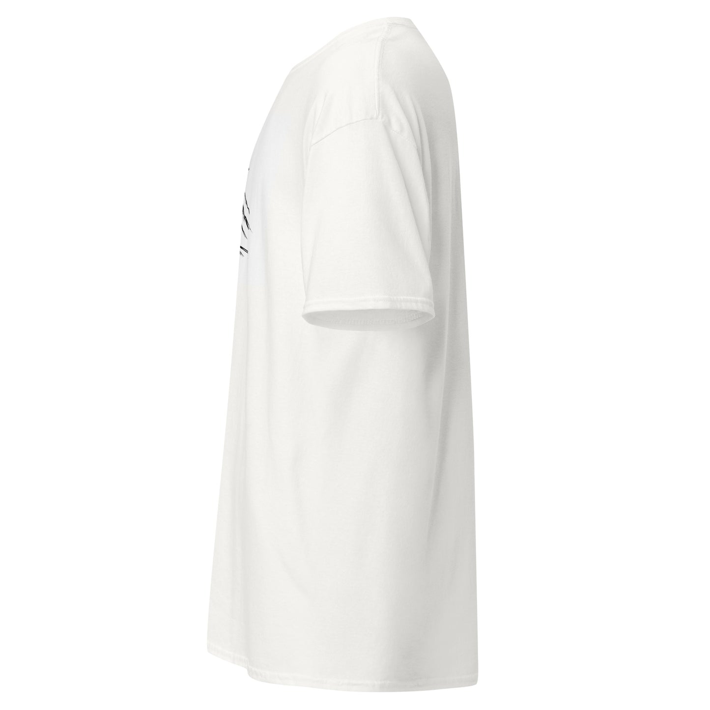 Christian cross t-shirt left side view with three crosses mountain design