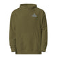 Military green Stand Firm Christian hoodie with minimalist knight embroidery