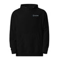 Be Strong Joshua 1:9 Christian embroidered hoodie in black with grey left chest embroidery
