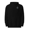 Black No Weapon Isaiah 54:17 Christian embroidered hoodie with broken sword design