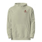 Dusty Sage women's Christian hoodie featuring Fearfully Made Psalm 139:14 maroon embroidery