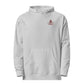 Heather Grey Fearfully Made women's Christian hoodie with floral cross Scripture embroidery