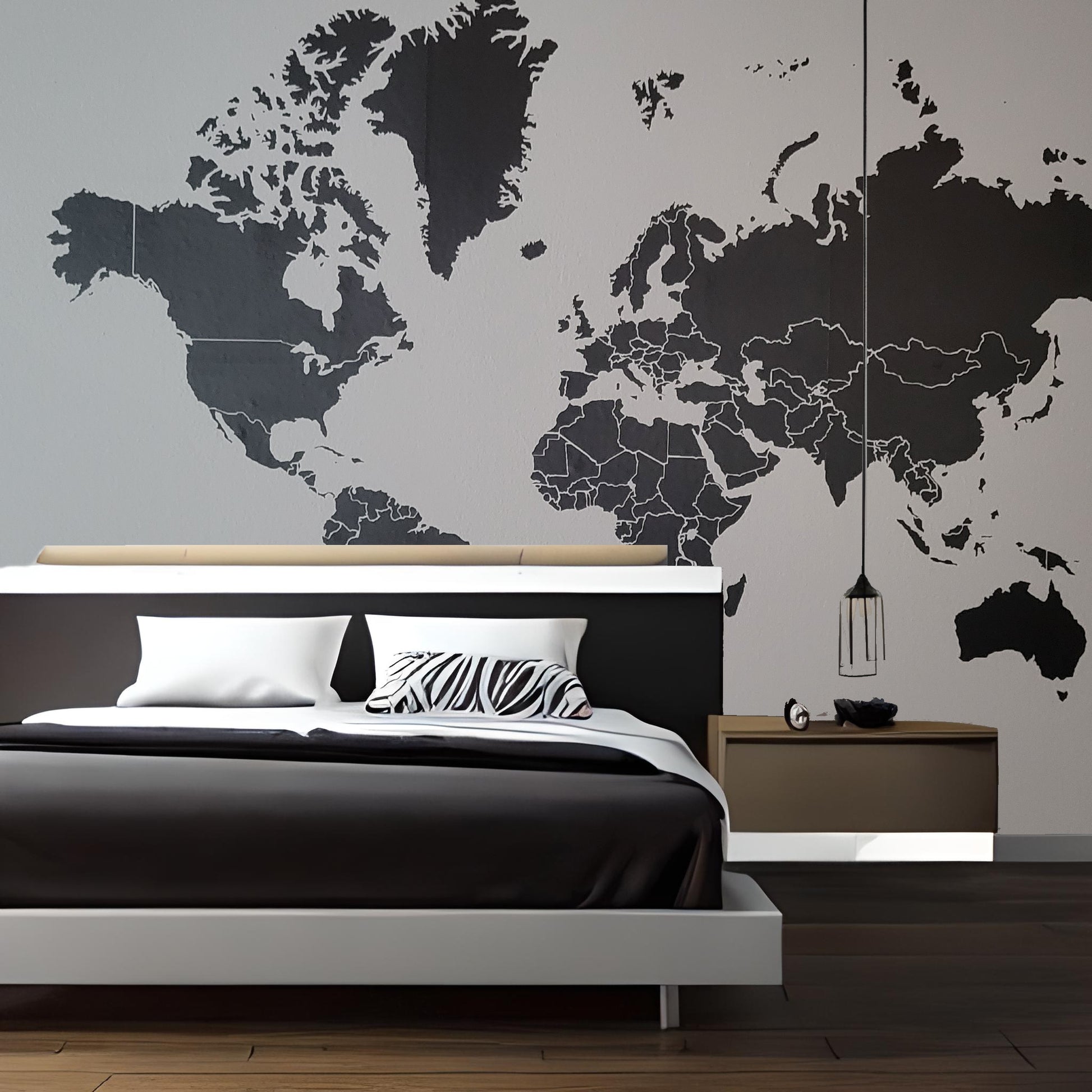 9 foot world map vinyl wall art