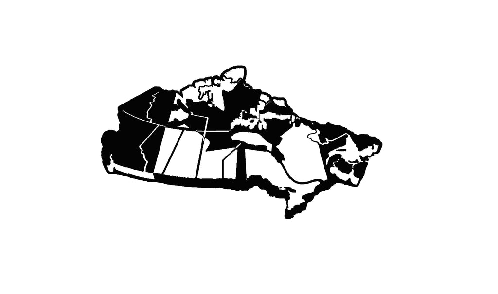 3D Image of Canada with Canadian Flag Overlay Car Decal Badge - Car Stickers - Car Styling Vinyl Decal - Sizes up to 11 Inches