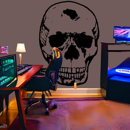 Headshot Kill Skull Gamer Room Large Size Removable Stickers for Living Room Home Décor Vinyl Wall Stickers and Art Murals - 9 Foot Max