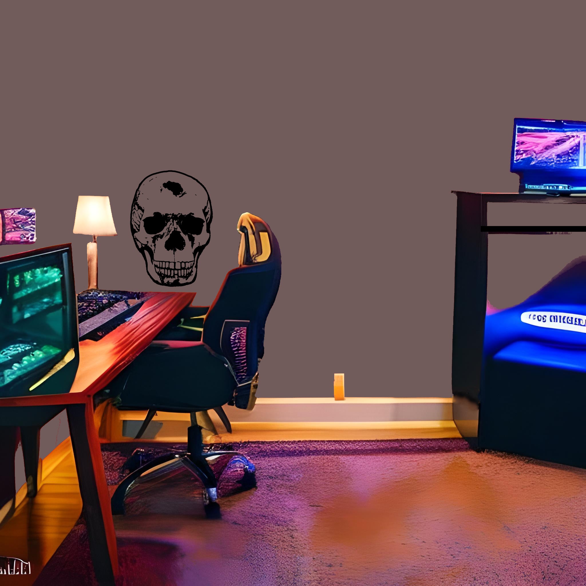 Headshot Kill Skull Gamer Room Large Size Removable Stickers for Living Room Home Décor Vinyl Wall Stickers and Art Murals - 9 Foot Max