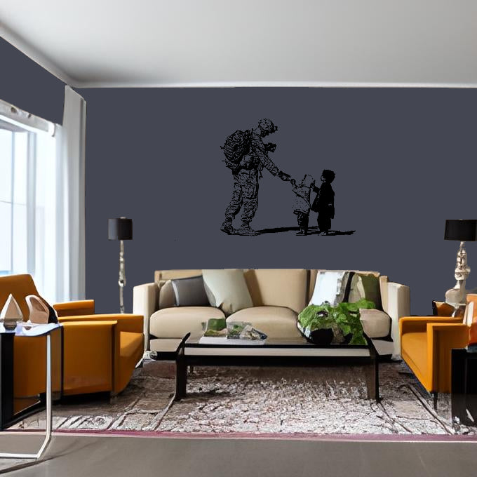 The Sympathetic Soldier Large Size Removable Stickers for Living Room Home Décor Vinyl Wall Stickers and Art Murals - 9 Foot Max