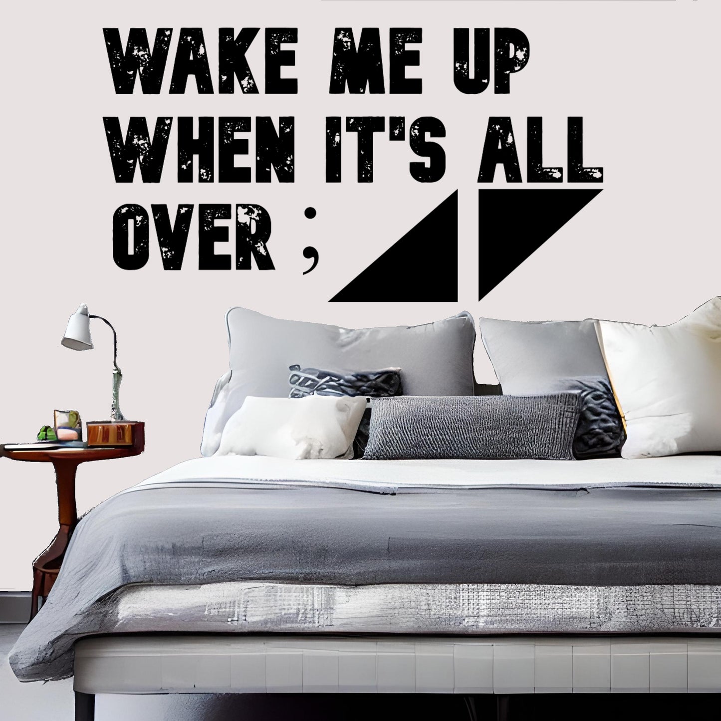 Wake Me Up Large Size Removable Stickers for Living Room Home Décor Vinyl Wall Stickers and Art Murals - 9 Foot Max